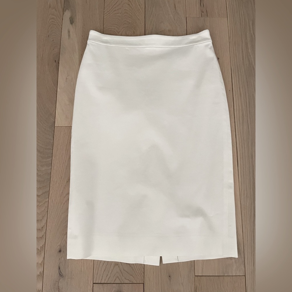 J Crew No. 2 Pencil Skirt in White/Ivory